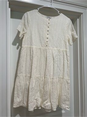 Madewell Cream/Off-White Floral Dress (Size S)
